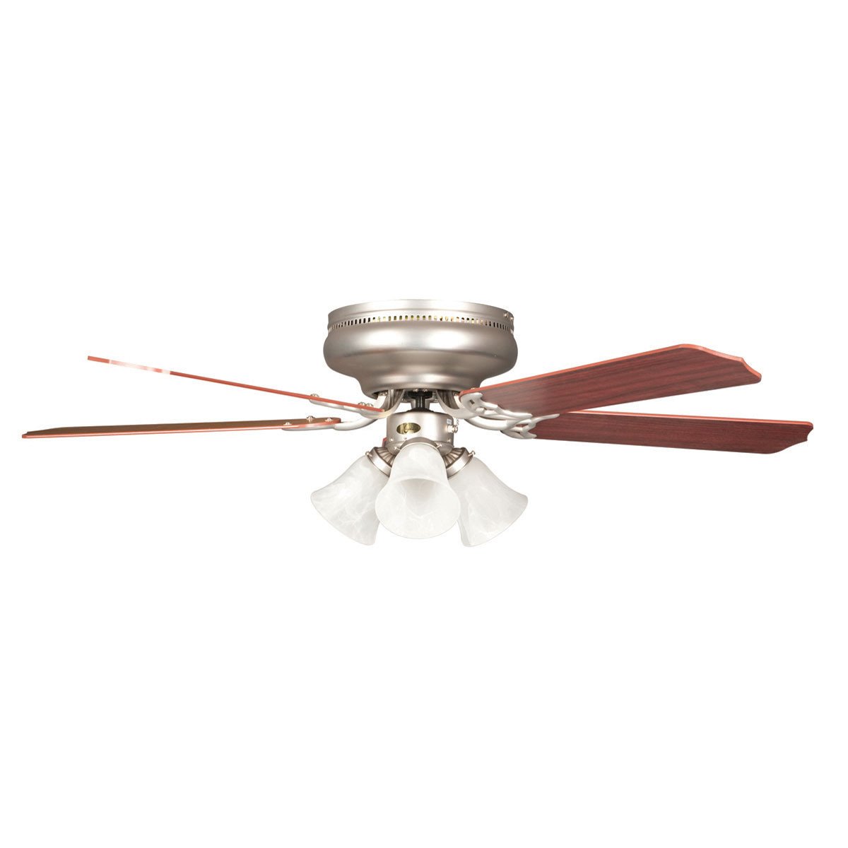 Concord Fans 52" Rosemount Hugger Satin Nickel Ceiling Fan with 3 Lights Kit