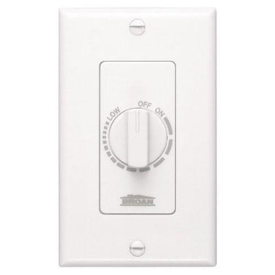 Broan 505 Powerful 180 CFM White 8" Square Vertical Discharge Ceiling Mount Bathroom Ventilation Exhaust Fan INCLUDES 57W Variable Speed Wall Control Kit
