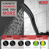 Delta Matte Black Finish Single-Setting H2Okinetic Wall Mount Hand Shower with Hose D55421BL