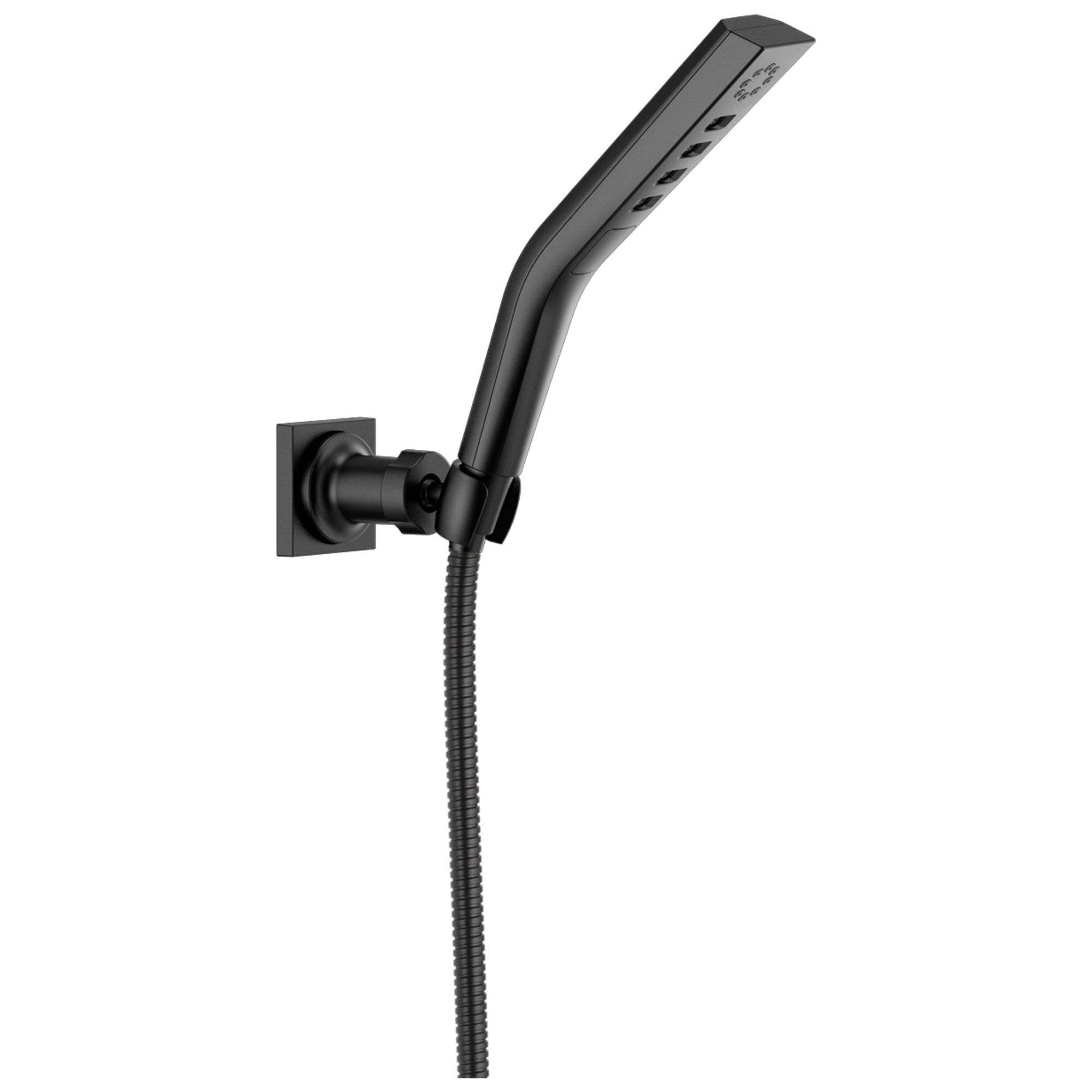 Delta Matte Black Finish H2Okinetic 3-Setting Modern Wall Mount Hand Shower with Hose D55799BL