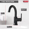 Delta Trinsic Matte Black Finish Single Handle Bathroom Faucet D559HABLDST