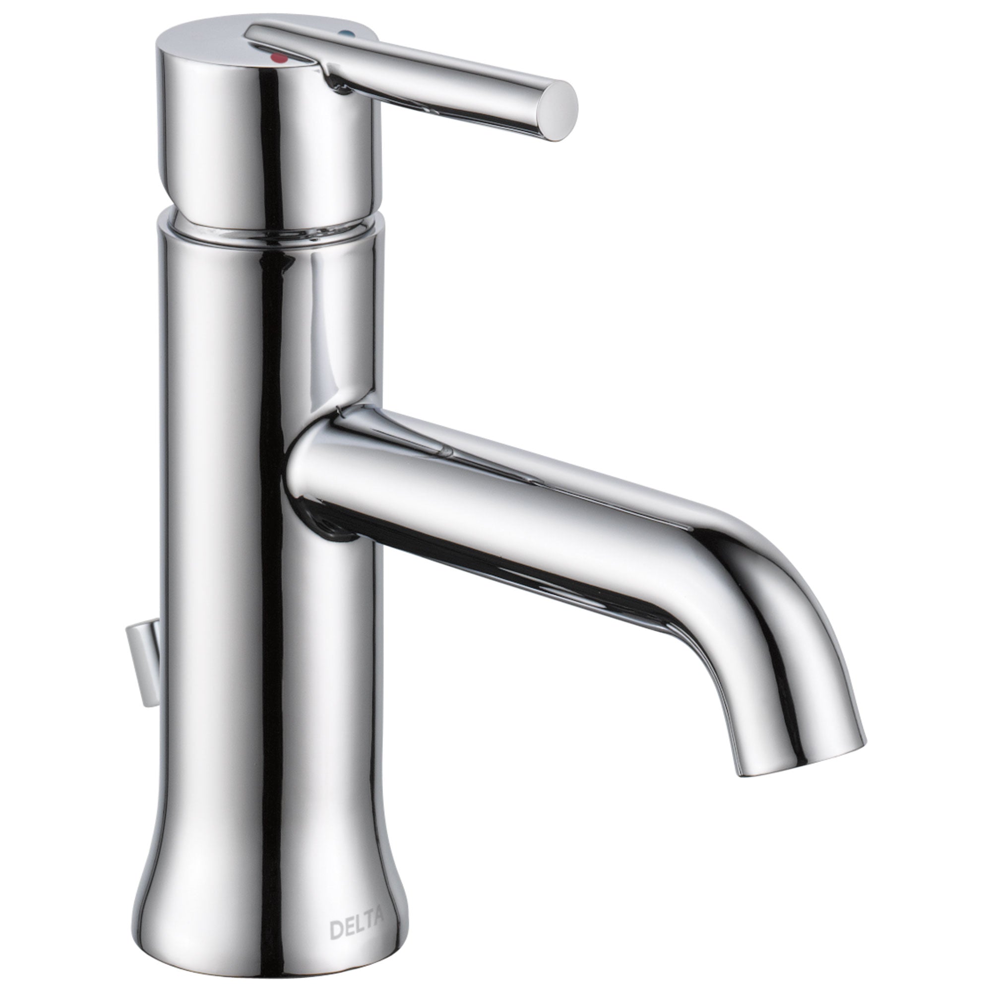 Delta Trinsic Collection Chrome Finish Single Handle Water Efficient Modern Bathroom Sink Lavatory Faucet with Metal Pop-up Drain D559LFHGMMPU
