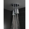 Delta Chrome Finish 2.5 GPM H2Okinetic Pendant Triple Ceiling Mount Raincan Shower Head with Water-Powered LED Light D5714025L