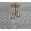 Delta Champagne Bronze Finish 2.5 GPM Zura H2OKinetic Pendant Triple Ceiling Mount Raincan Shower Head D57140CZ25