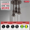Delta Venetian Bronze Finish 2.5 GPM H2Okinetic Pendant Triple Ceiling Mount Raincan Shower Head with Water-Powered LED Light D57190RB25L