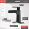 Delta Zura Matte Black Finish Single Handle Bathroom Sink Faucet with Matching Drain D574BLMPUDST