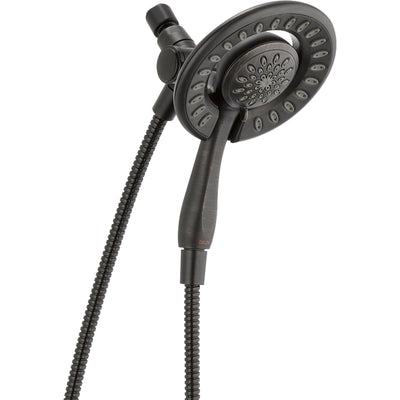 Delta Venetian Bronze Addison Shower Control with Valve, Shower Arm, Shower Flange, and In2ition 4-Setting Two-in-One Hand Shower Package D084CR