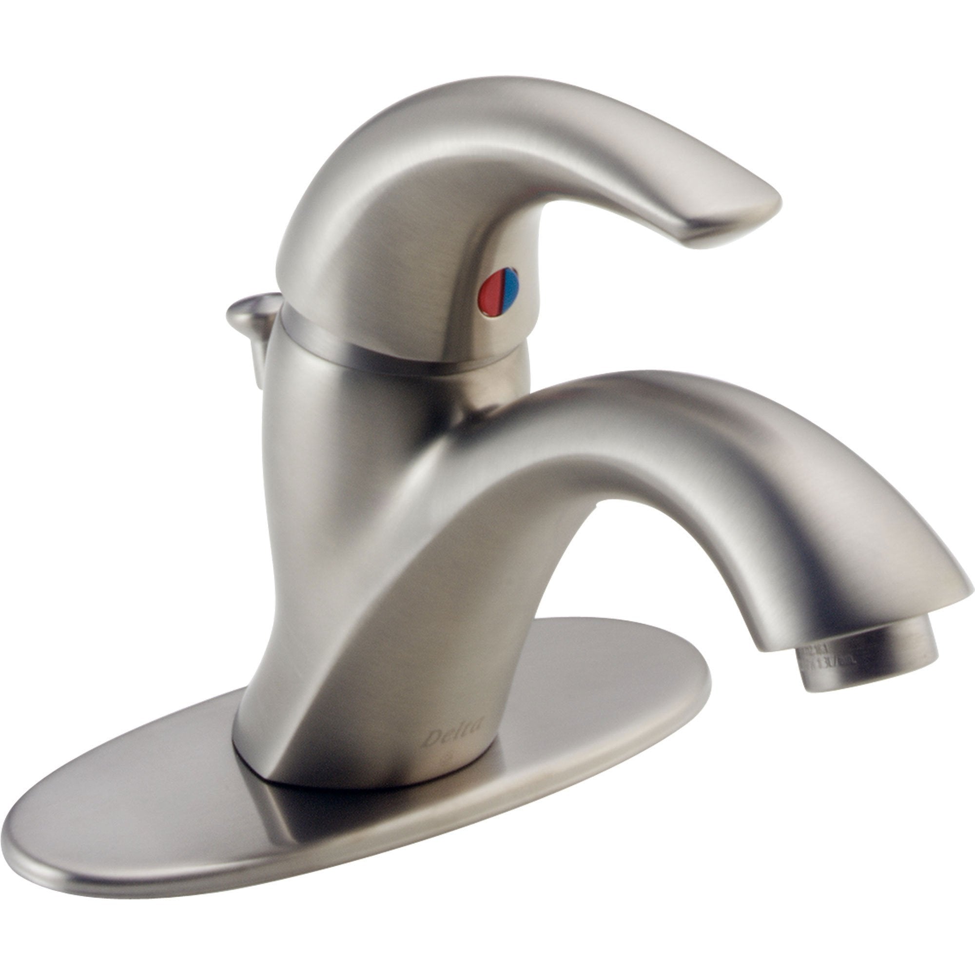Delta Classic Single Handle Mid Arc Bathroom Faucet in Stainless Steel 474294