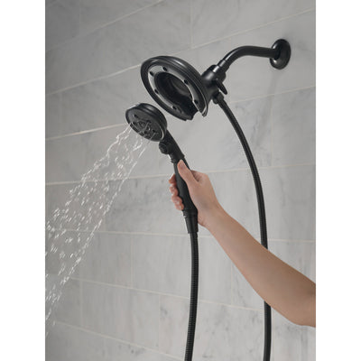 Delta Matte Black Finish In2ition HSSH Hand Shower with MagnaTite and Showerhead Combo D58471BLPK