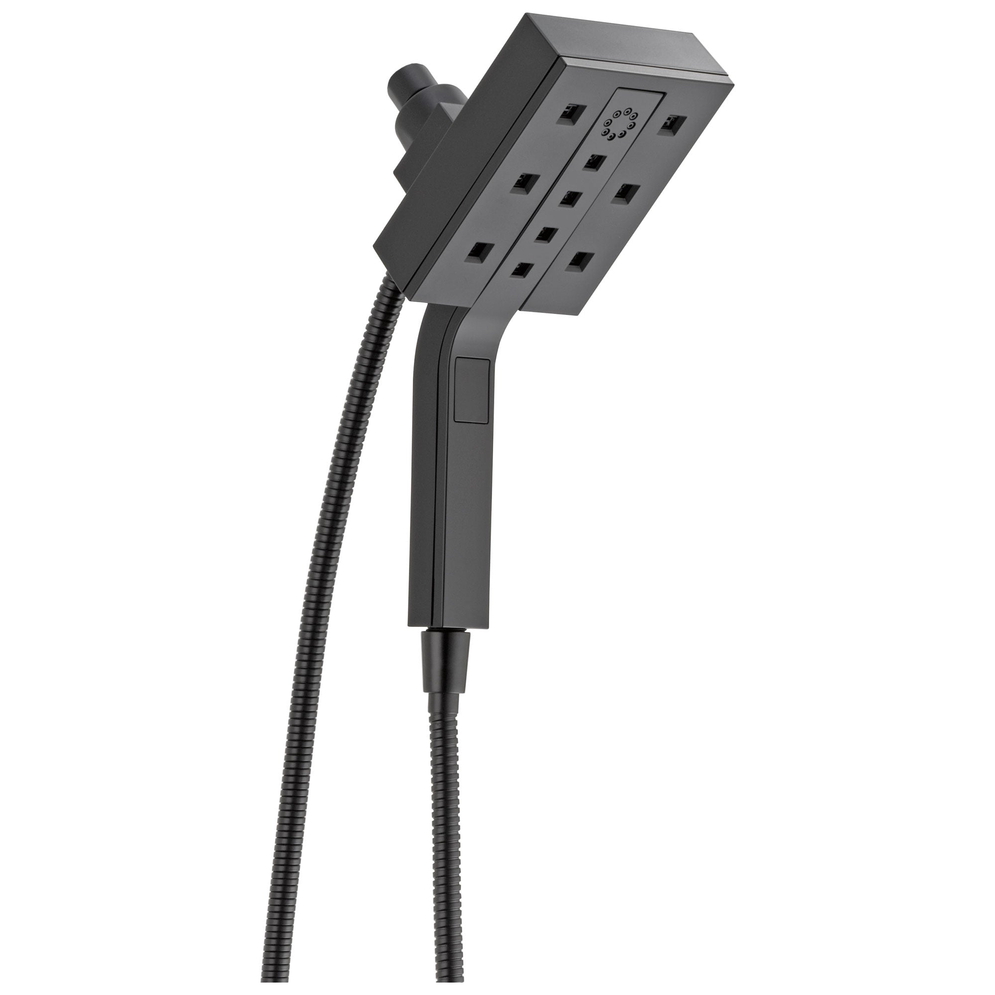 Delta Universal Showering Components Matte Black Finish Modern 4-Setting Shower Arm Mount Two-in-One Hand Shower and Showerhead Combination D58473BL