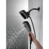 Delta Matte Black Finish H2Okinetic In2ition 5-Setting Modern Two-in-One Showerhead Hand Shower Combo D58474BL25