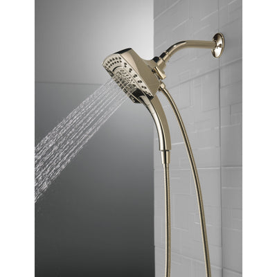 Delta Polished Nickel Finish H2Okinetic In2ition 5-Setting Modern Two-in-One Showerhead Hand Shower Combo D58474PN25