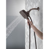 Delta Venetian Bronze Finish H2Okinetic In2ition 5-Setting Modern Two-in-One Showerhead Hand Shower Combo D58474RB25
