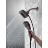 Delta Venetian Bronze Finish H2Okinetic In2ition 5-Setting Modern Two-in-One Showerhead Hand Shower Combo D58474RB25