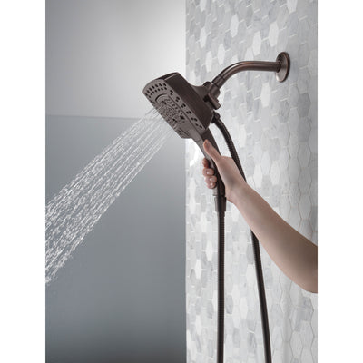 Delta Venetian Bronze Finish H2Okinetic In2ition 5-Setting Modern Two-in-One Showerhead Hand Shower Combo D58474RB