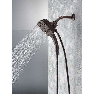Delta Venetian Bronze Finish H2Okinetic In2ition 5-Setting Modern Two-in-One Showerhead Hand Shower Combo D58474RB