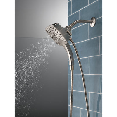 Delta Stainless Steel Finish H2Okinetic In2ition 5-Setting Modern Two-in-One Showerhead Hand Shower Combo D58474SS25