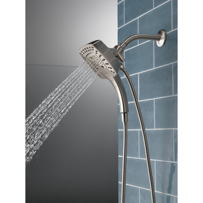 Delta Stainless Steel Finish H2Okinetic In2ition 5-Setting Modern Two-in-One Showerhead Hand Shower Combo D58474SS25