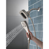 Delta Stainless Steel Finish H2Okinetic In2ition 5-Setting Modern Two-in-One Showerhead Hand Shower Combo D58474SS