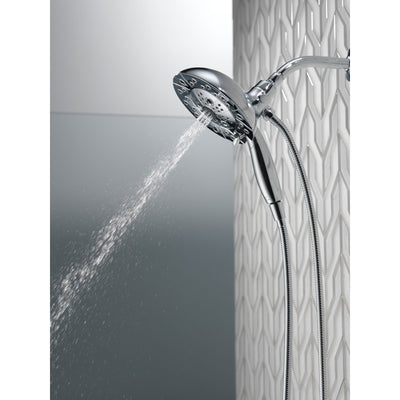 Delta Chrome Finish H2Okinetic In2ition 5-Setting Two-in-One Showerhead and Handheld Sprayer D5848025PK