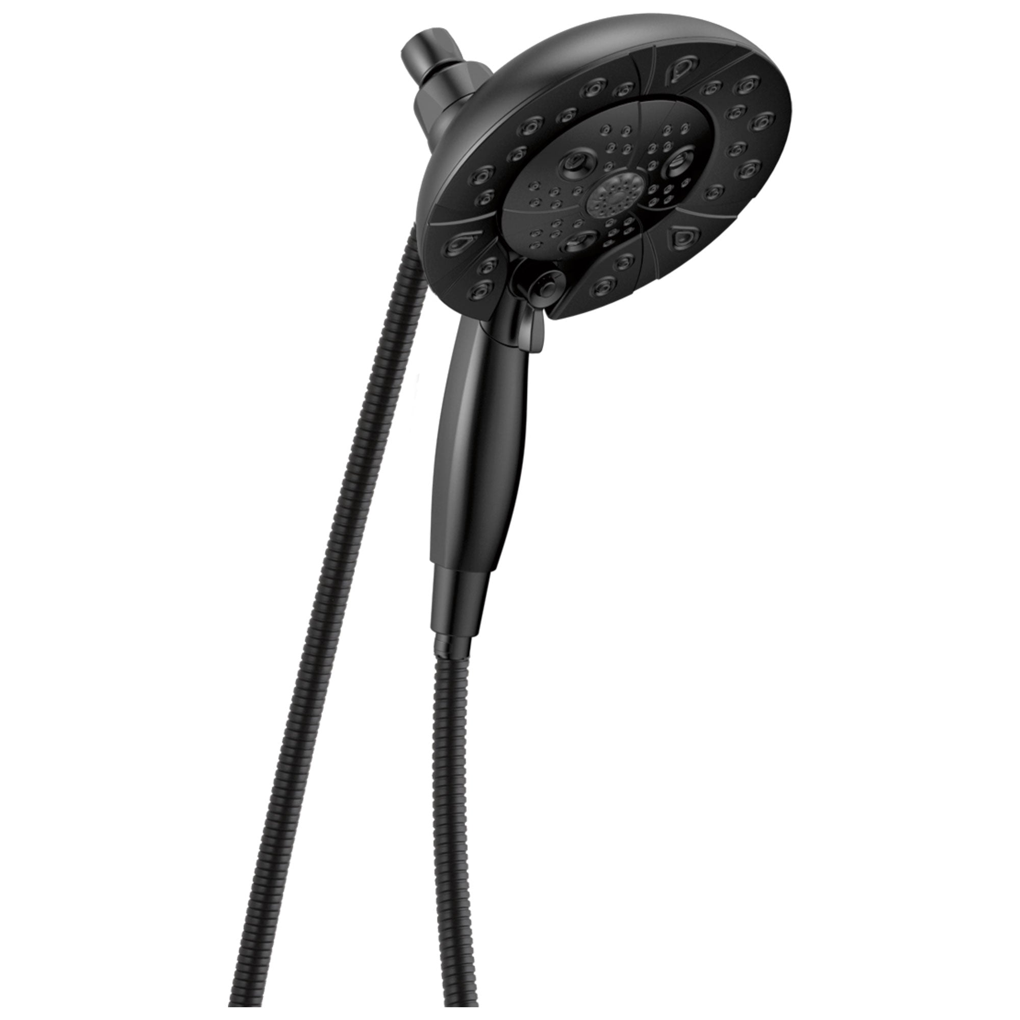 Delta Universal Showering Components Matte Black Finish In2ition 5-Setting Shower Arm Mount 2-in-1 Hand Shower and Showerhead Combination D58480BLPK