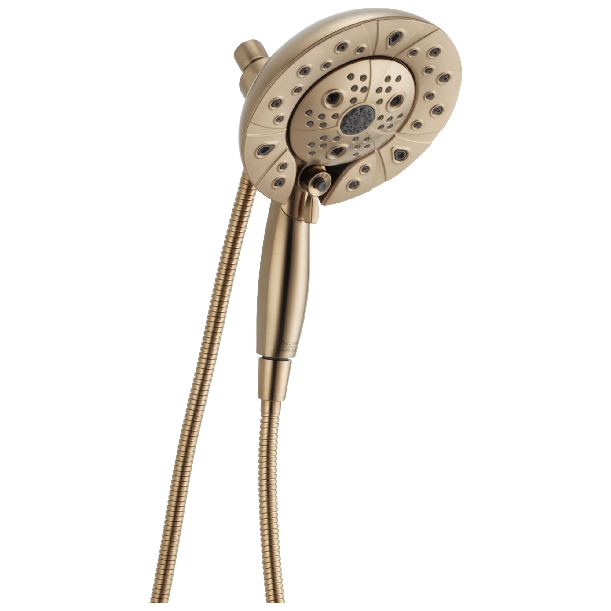 Delta Universal Showering Components Champagne Bronze In2ition 5-Setting Shower Arm Mount Two-in-One Hand Shower and Showerhead Combination D58480CZPK
