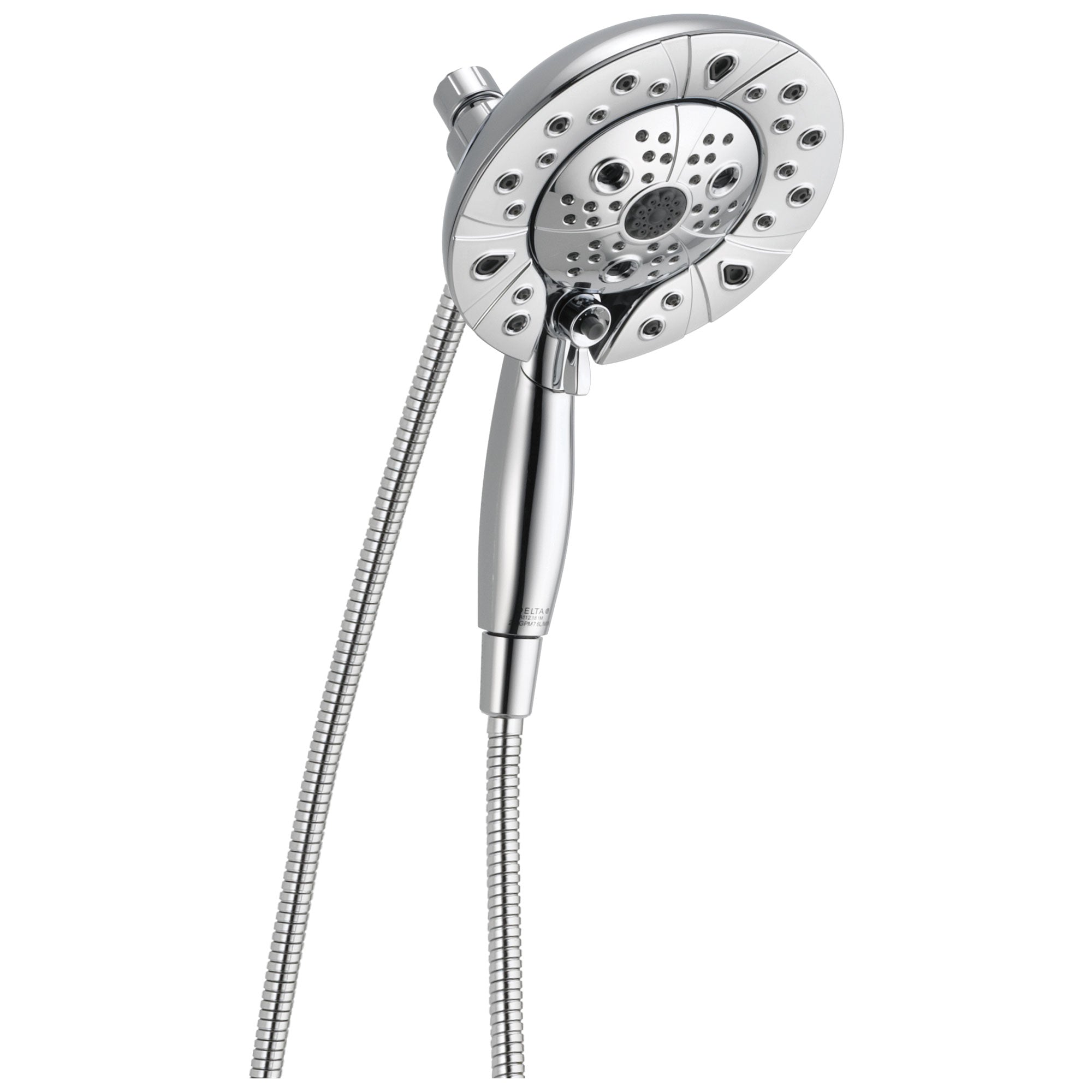 Delta Universal Showering Components Chrome In2ition H2Okinetic 5-Setting Shower Arm Mount Two-in-One Hand Shower and Showerhead Combination D58480PK