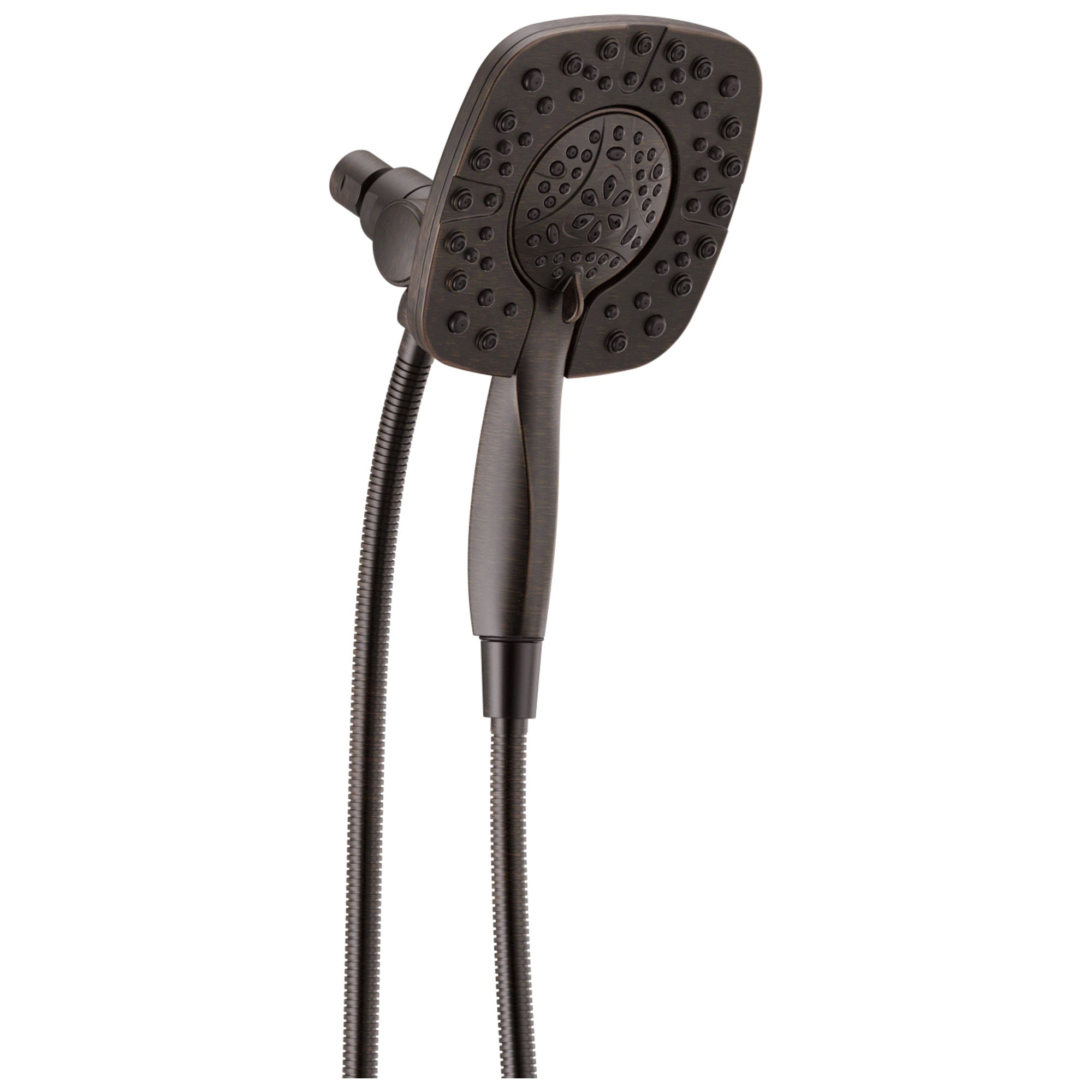Delta Venetian Bronze Finish In2ition HSSH 1.75 GPM 4-Setting Dual Hand Shower and Square Showerhead Spray D58498RB