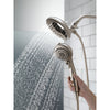 Delta Stainless Steel Finish In2ition HSSH 2.5 GPM 5-Setting Dual Hand Shower and Showerhead Spray D58569SS25PK