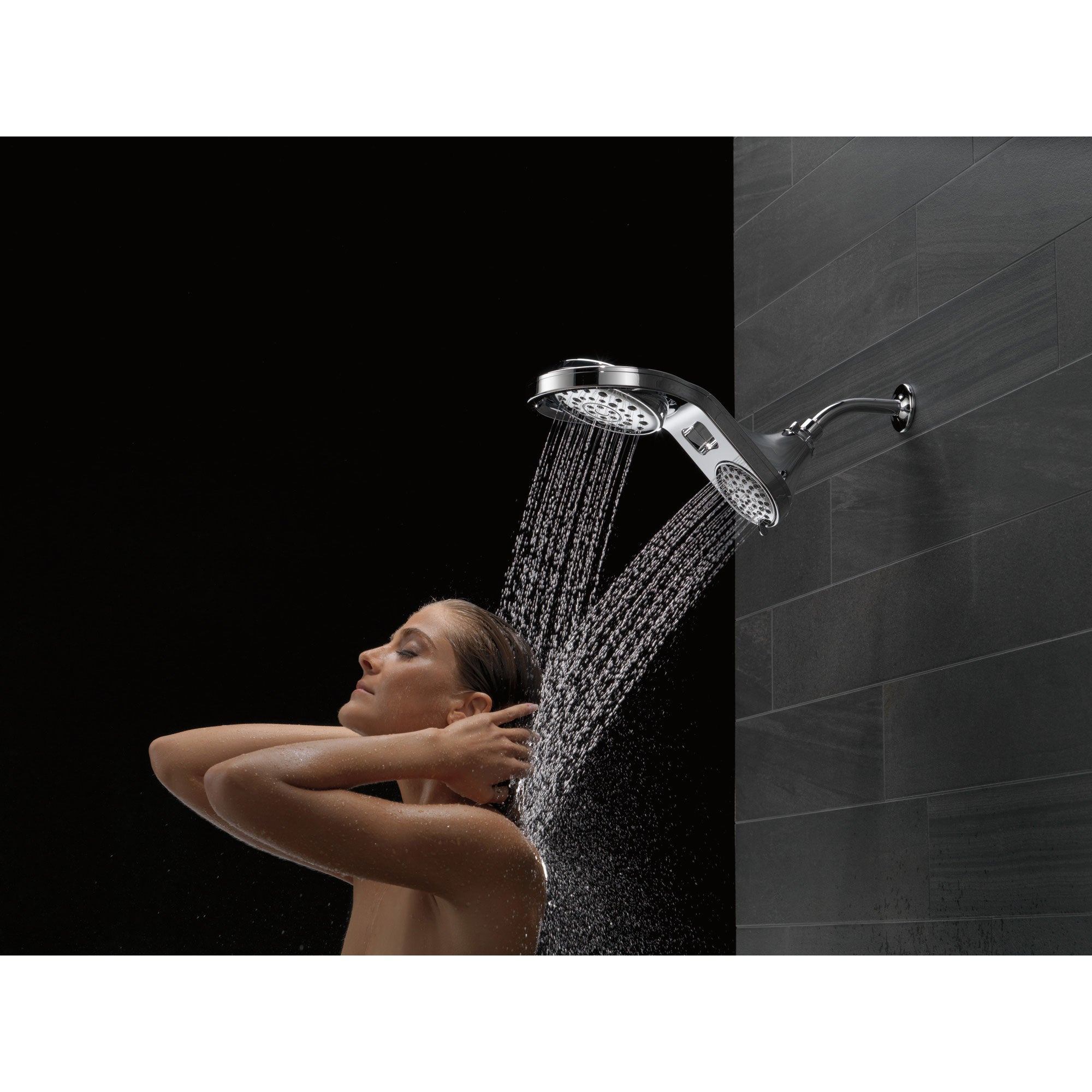 Delta Chrome Finish HydroRain 5-Setting Two-in-One Shower Head D5858025PK