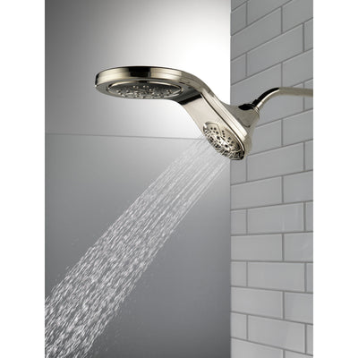 Delta Polished Nickel Finish HydroRain H2Okinetic 5-Setting Two-in-One Shower Head D58581PN25PK