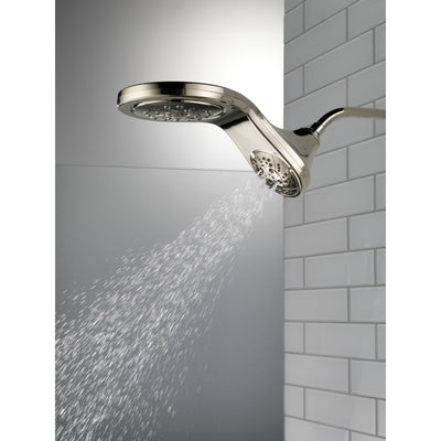 Delta Polished Nickel Finish HydroRain H2Okinetic 5-Setting Two-in-One Shower Head D58581PN25PK