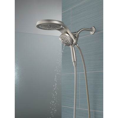 Delta Stainless Steel Finish HydroRain H2Okinetic 5-Setting Two-in-One Shower Head and Hand Spray D58680SS25