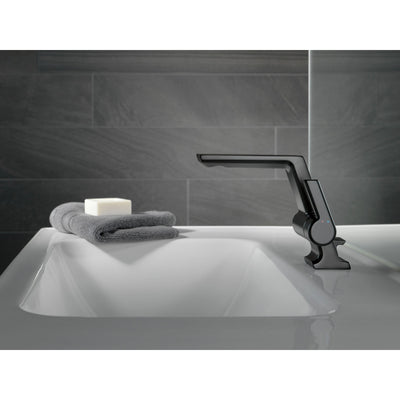 Delta Pivotal Matte Black Finish Single Handle Bathroom Faucet D599BLMPUDST