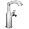 Delta Stryke Chrome Finish Mid-Height Spout Single Hole Bathroom Sink Faucet Includes Helo Cross Handle D3592V