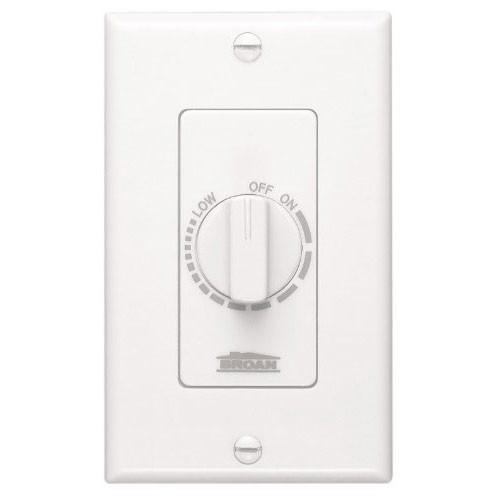Nutone 57W Variable Speed Wall Control for Ventilation Exhaust Fans, White