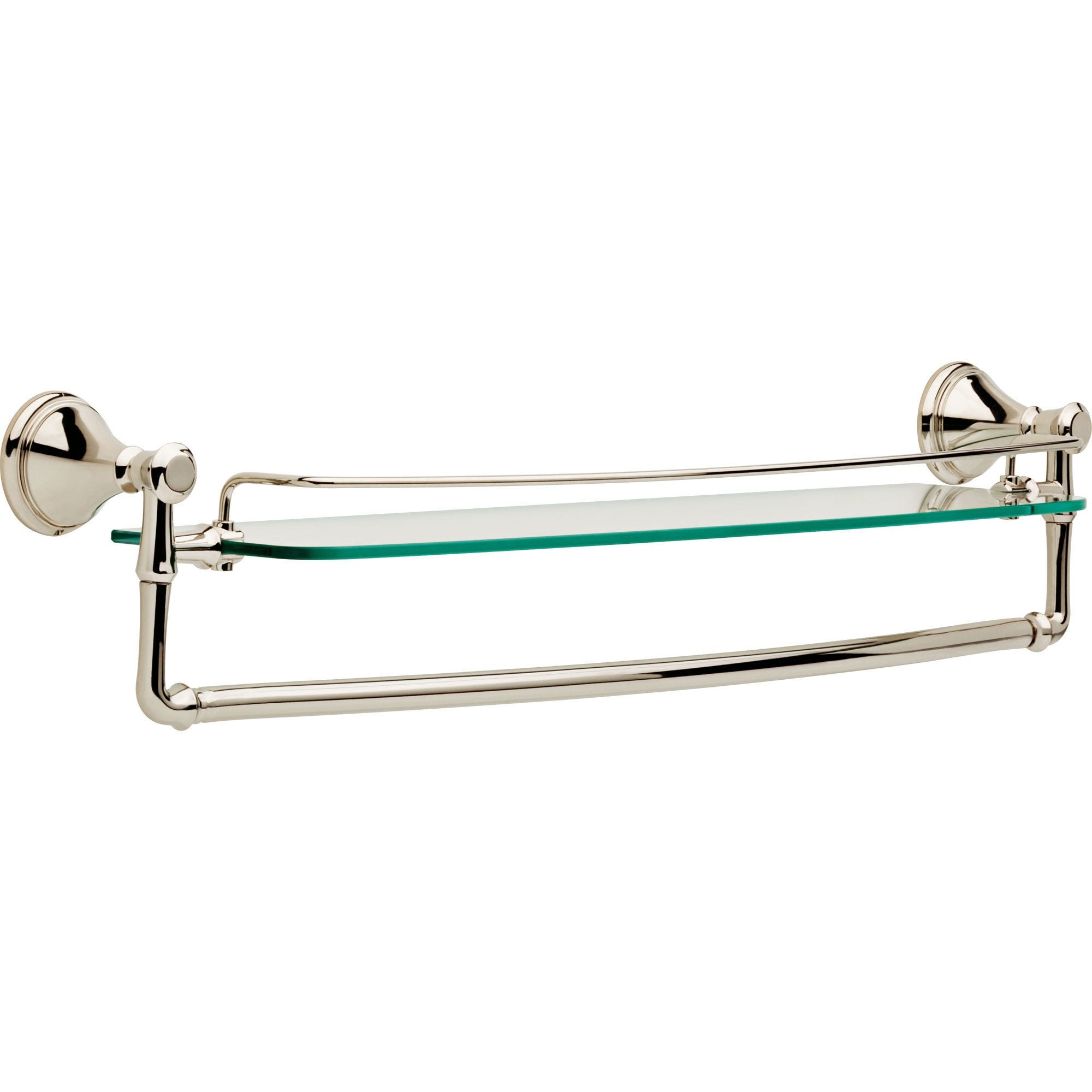 Delta Cassidy Polished Nickel 24" Glass Shelf with Removable Towel Bar 638896