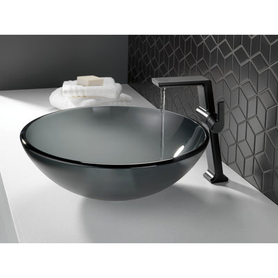 Delta Pivotal Matte Black Finish Single Handle Modern Vessel Bathroom Faucet D799BLDST