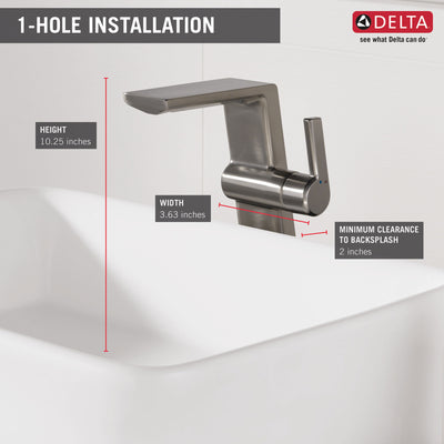 Delta Pivotal Stainless Steel Finish Single Handle Modern Vessel Bathroom Faucet D799SSDST
