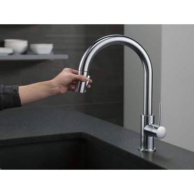 Delta Trinsic Arctic Stainless Steel Finish Single Handle Pull-Down Kitchen Limited Swivel D9159ARLSDST