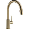 Delta Trinsic Modern Champagne Bronze Pull-Down Sprayer Kitchen Faucet 542659