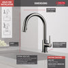 Delta Trinsic Black Stainless Steel Finish Single Handle Pull-Down Kitchen Faucet D9159KSDST