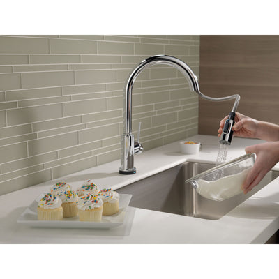 Delta Trinsic Chrome Finish VoiceIQ Single-Handle Pull-Down Kitchen Faucet with Touch2O Technology D9159TVDST