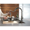 Delta Trinsic Black Stainless Steel Finish VoiceIQ Single-Handle Pull-Down Kitchen Faucet with Touch2O Technology D9159TVKSDST