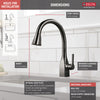 Delta Mateo Black Stainless Steel Finish Single Handle Pull-Down Kitchen Faucet with ShieldSpray Technology D9183KSDST
