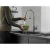 Delta Trinsic Black Stainless Steel Finish Single Handle Pull-Down Kitchen Faucet With Spring Spout D9659KSDST