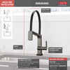 Delta Pivotal Black Stainless Steel Finish Single Handle Exposed Hose Kitchen Faucet with Touch2O Technology D9693TKSDST