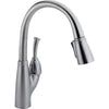 Delta Arctic Stainless Finish Allora Collection Single Handle Pull Down Kitchen Faucet and Pull Out Bar / Prep Faucet Package D033CR