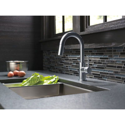 Delta Trinsic Arctic Stainless Steel Finish Single Handle Pull-Down Bar/Prep Kitchen Limited Swivel D9959ARLSDST