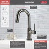 Delta Trinsic Black Stainless Steel Finish Single Handle Pull-Down Bar/Prep Sink Faucet with Touch2O D9959TKSDST